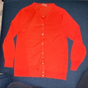 J. CREW Orange Cashmere Cardigan